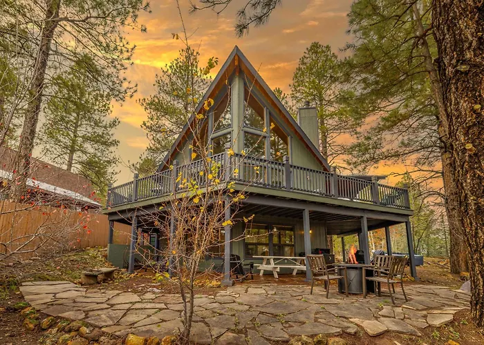 Modern Mountain With Wall-of-windows Forest Views. Flagstaff